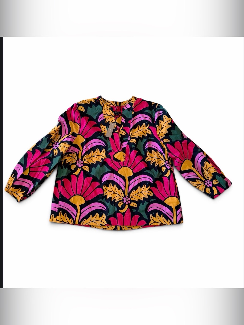 J. Crew Ratti grandi poplin blouse top L